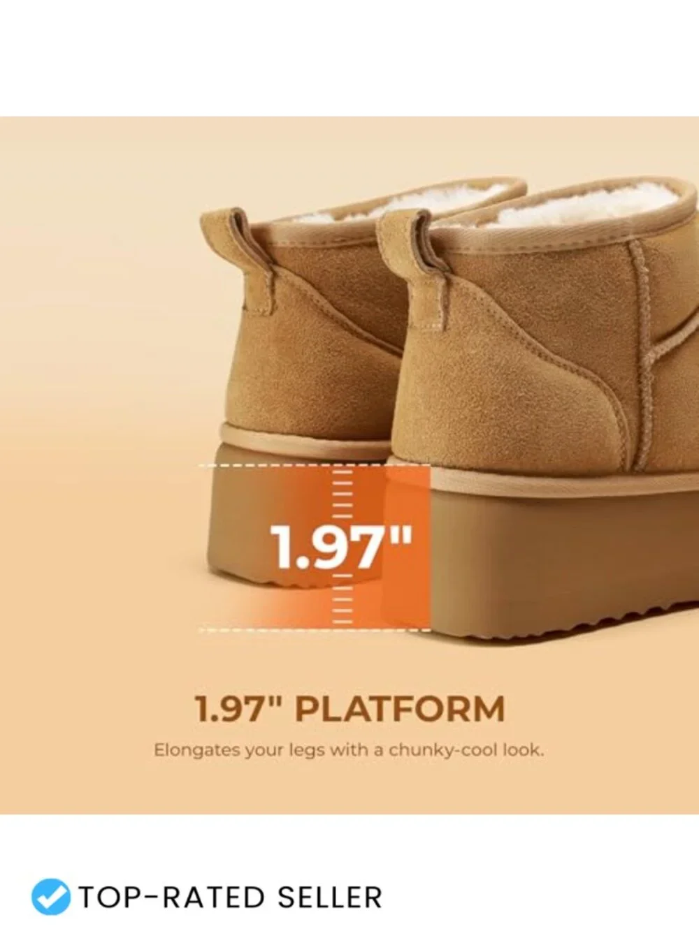 Women's Platform Snow Boots Suede Faux Fur Lining Memory Foam Comfort Winter
